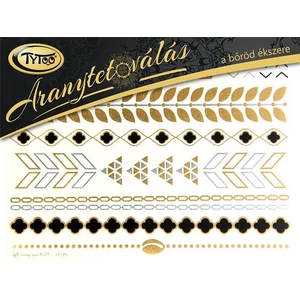 Aranytetoválás - Vegyes minták - Arany, ezüst, fekete - 21x15cm