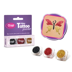  Csillámpor szett 3 x 2,5 ml Fekete, Piros, Arany