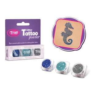  Csillámpor szett 3 x 2,5 ml Tengerkék, Azúrkék, Acélszürke