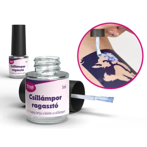 Csillámtetoválás ragasztó 5ml Fehér