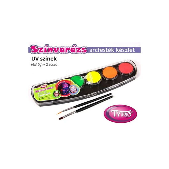Színvarázs Arcfesték szett 6 x 10 g - UV-neon színek