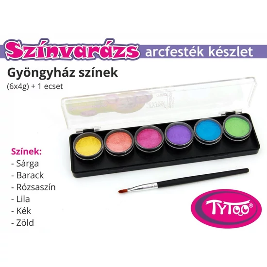 Színvarázs Arcfesték szett 6x4 g - Gyöngyház színek