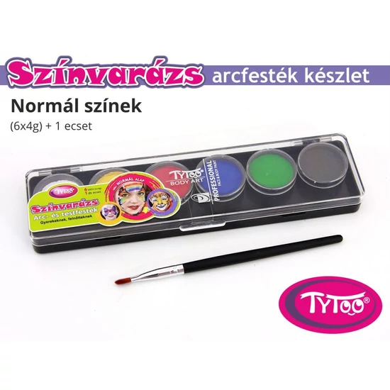 Színvarázs Arcfesték szett 6x4 g Alap színek