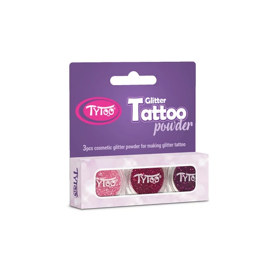 Csillámpor szett 3 x 2,5 ml Babarózsaszín, Bíbor, Sötétmályva