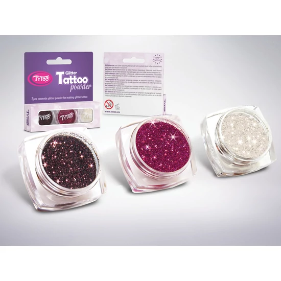 Csillámpor szett 3 x 2,5 ml Barna, Mályva, Gyémánt