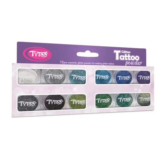 Csillámpor szett 12 x 2,5 ml Legszebb hideg színek válogatása
