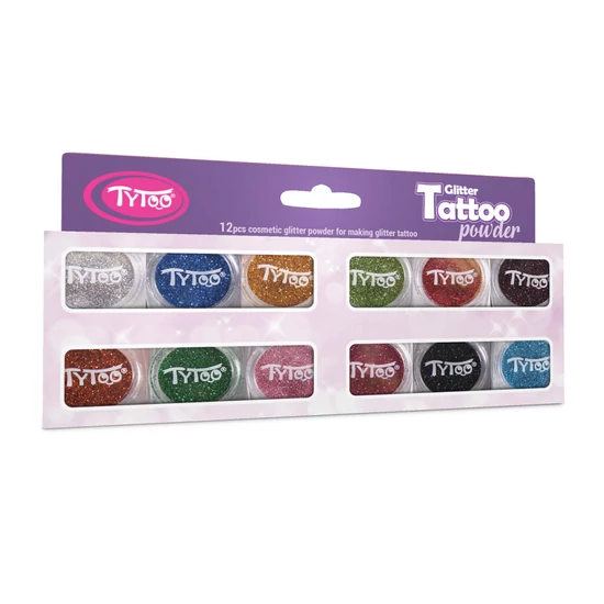 Csillámpor szett 12 x 2,5 ml Legszebb színek válogatása