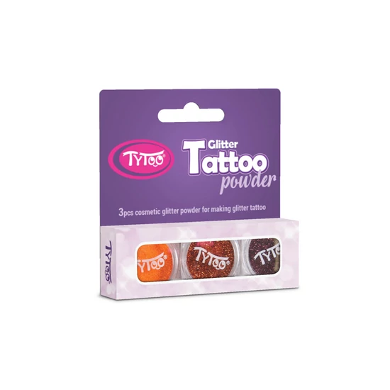 Csillámpor szett 3 x 2,5 ml Narancssárga, Világosbarna, Barna