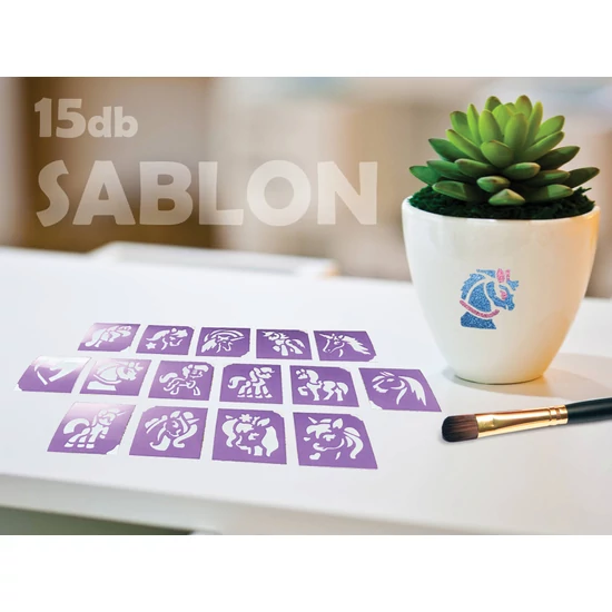 Lovak és Unikornisok sablon szett (15 db)