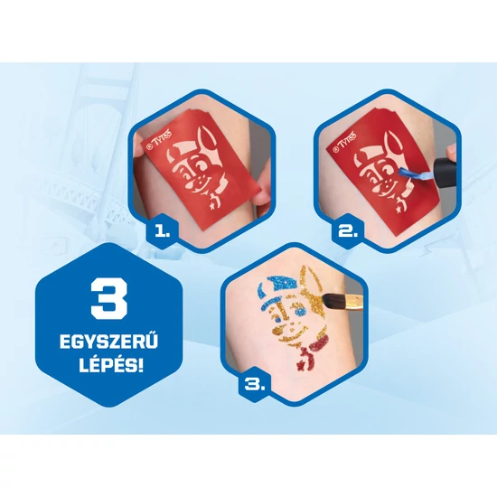 Mancs Őrjárat Fiús Csillámtetoválás szett