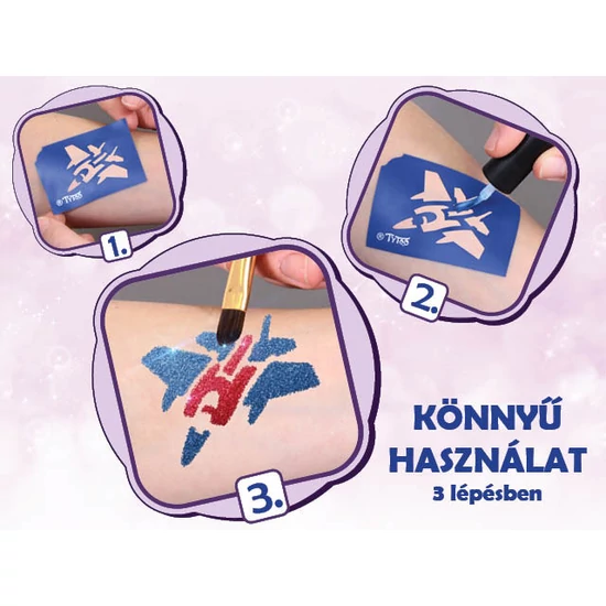 Menő fiús "Plucky" csillámtetoválás szett