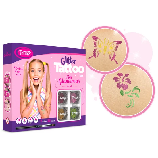 Igazi csajos "Glamorous" csillámtetoválás szett