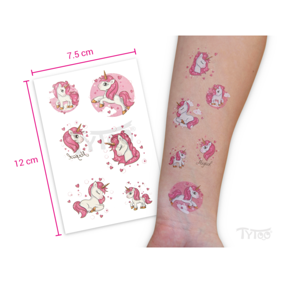 Rózsaszín Unikornisos Matrica Tetoválások