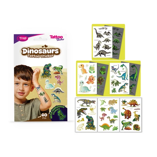  Dinoszauruszos Tetoválás Matrica szett
