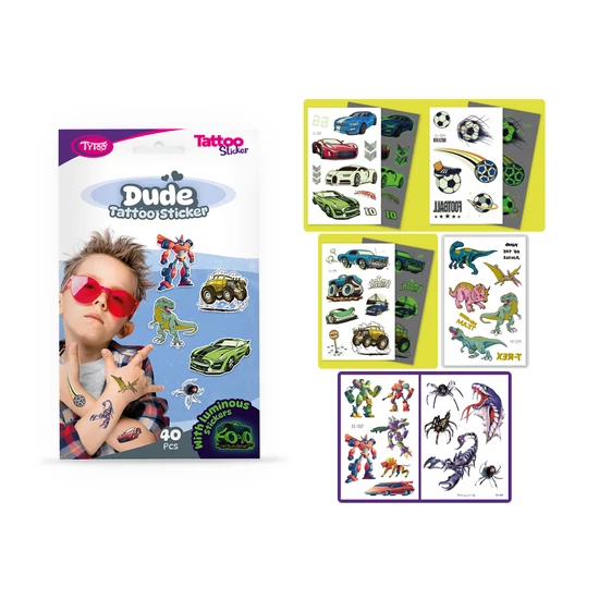 Fiús Vegyes "Dude" Tetoválás Matrica Szett
