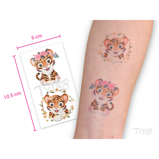 Tigris Virággal Matrica Tetoválás