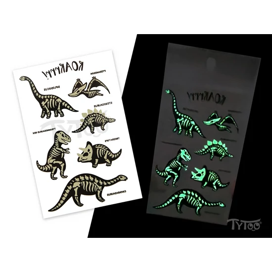Világító Dinoszaurusz Matrica Tetoválások