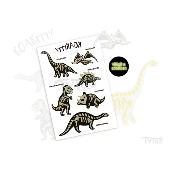 Világító Dinoszaurusz Matrica Tetoválások
