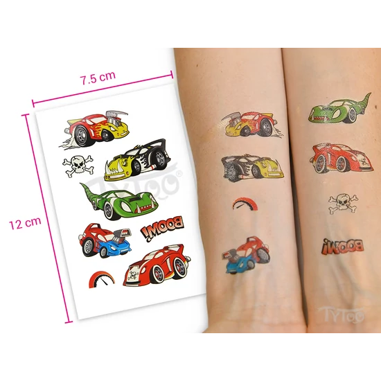 Világítós Kisautók Matrica Tetoválások